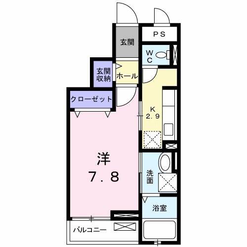 ベルファミーユ(1K/3階)の間取り写真