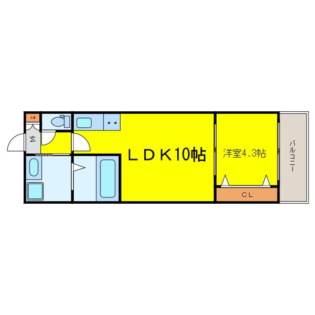 新日・梅田ノース(1LDK/6階)の間取り写真