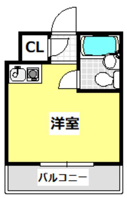 ハイツトレイン(ワンルーム/3階)の間取り写真