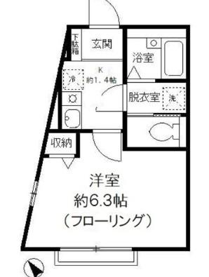 エルテノ弥生(1K/2階)の間取り写真