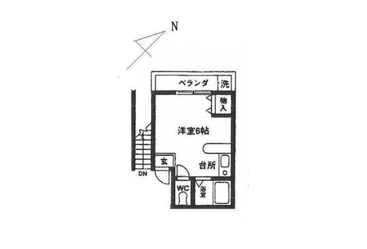 ハイエスト小渕(ワンルーム/2階)の間取り写真