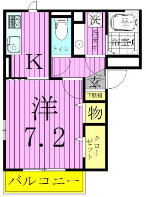 GOOD NEIGHBOR(1K/2階)の間取り写真