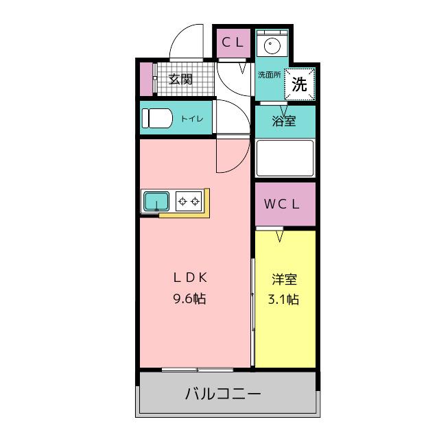 ルッシェ住吉(1LDK/3階)の間取り写真