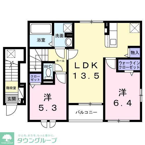 ガーデンハウスH II(2LDK/2階)の間取り写真