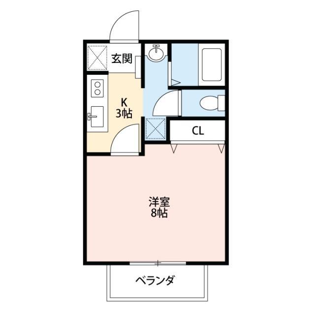 サン・FRIENDS元町(1K/2階)の間取り写真