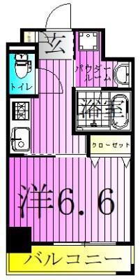 ラグゼナ北千住(1K/8階)の間取り写真
