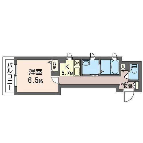 ペンディーオソプラ鶴見中央 II(1K/1階)の間取り写真