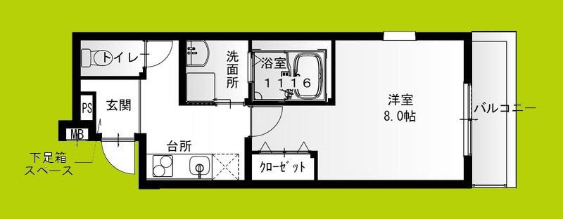 フジパレス吉田サウス(1K/3階)の間取り写真