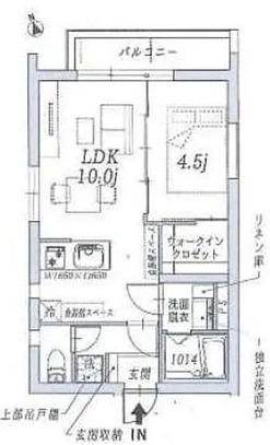 クレアトール中野(1LDK/2階)の間取り写真
