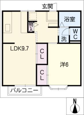 メゾン・ラヴェリテ(1LDK/2階)の間取り写真