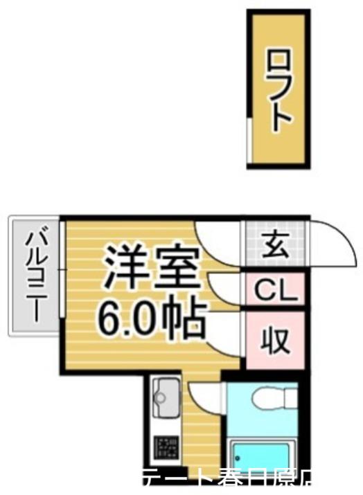 プレスト都府楼前(1SK/4階)の間取り写真
