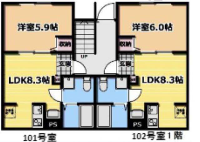 VILLA SOLANAユーカリが丘(1LDK/1階)の間取り写真