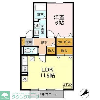 メイヒルズⅢ(1LDK/1階)の間取り写真