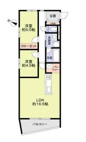 THE TAKASUNA KALUTURCE(2LDK/1階)の間取り写真
