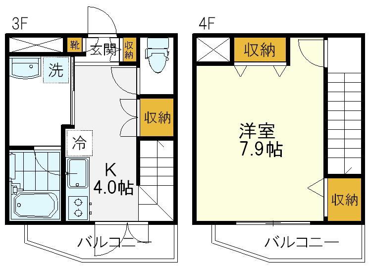 DURABLE CENTURY COURT デュラブル・センチュリー(1K/3階)の間取り写真