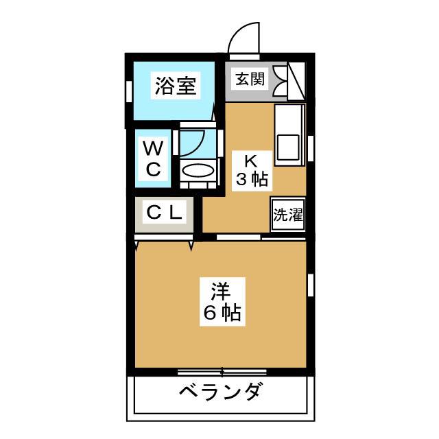 ウィルT(1K/2階)の間取り写真