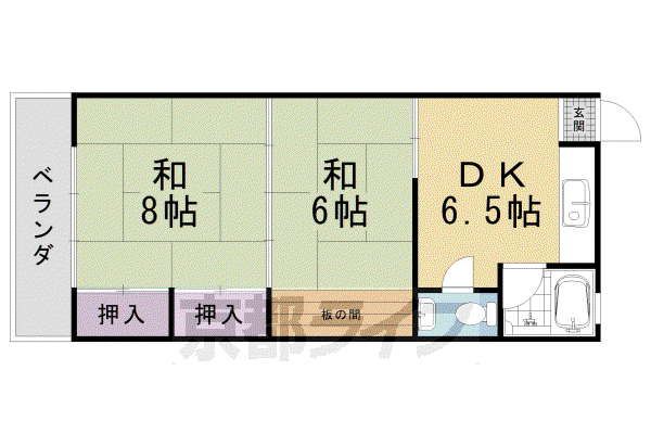 共和ビル(2DK/4階)の間取り写真
