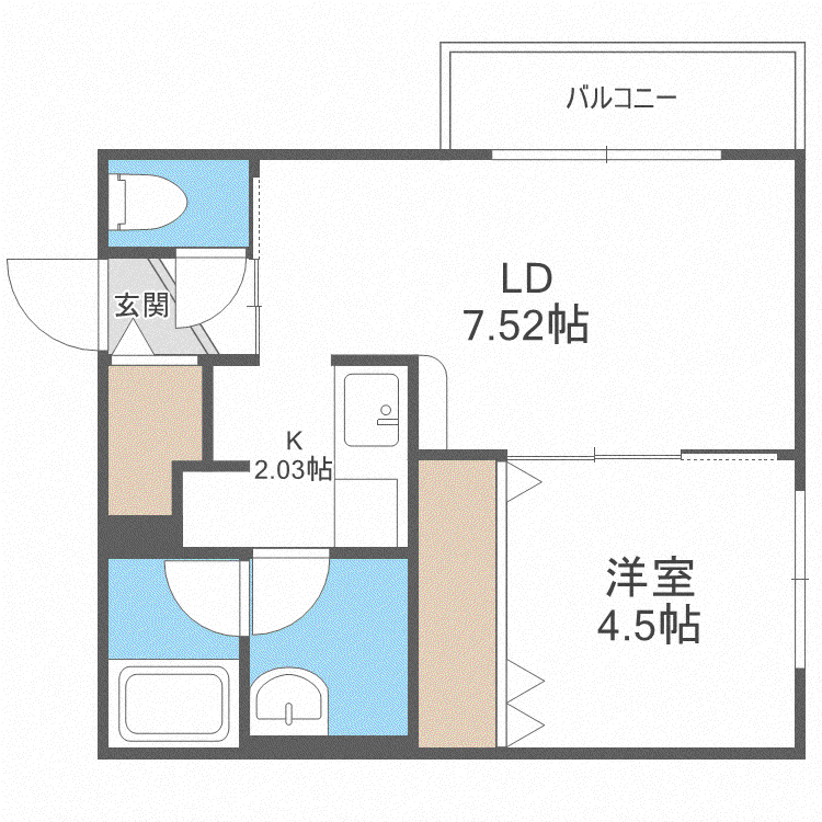 EI CIELO平岸(1LDK/3階)の間取り写真