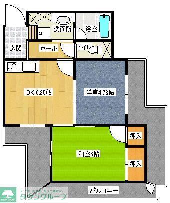 レスポワール池田(2DK/2階)の間取り写真