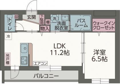 バーディ豊田I(1LDK/3階)の間取り写真