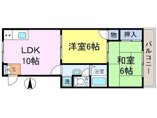 第3ハイツカトレア(2LDK/3階)の間取り写真