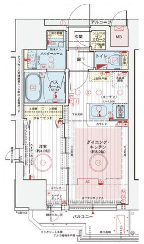 エステムコート大阪福島ルアーナ(1DK/8階)の間取り写真