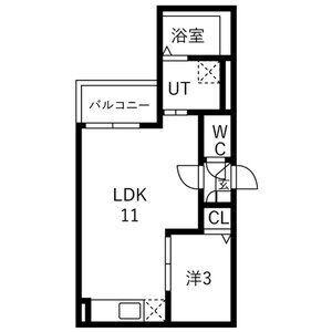 JACK SUNAKUCHII(1LDK/1階)の間取り写真