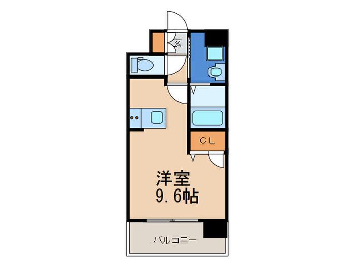 エンクレスト千早(ワンルーム/8階)の間取り写真