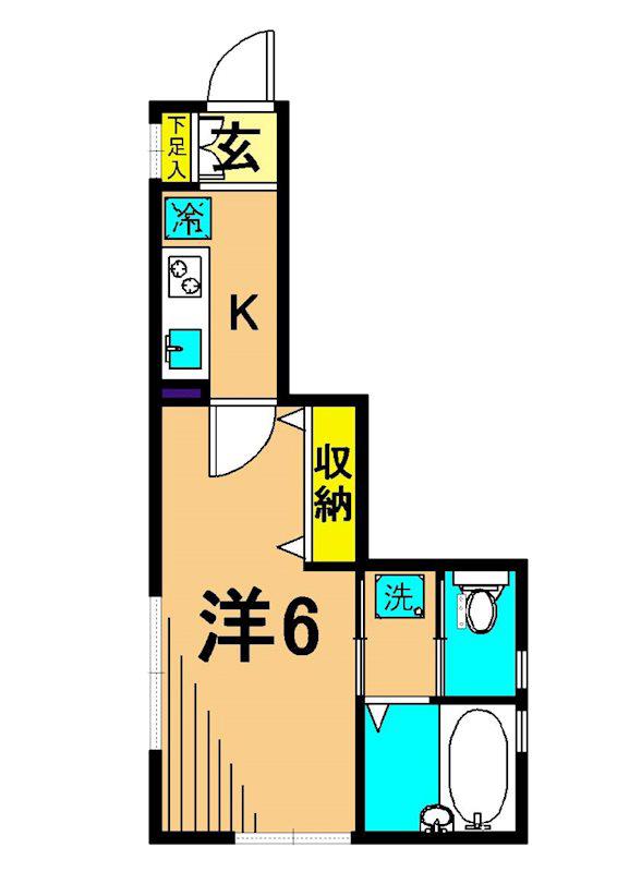 BRICK HOUSE(1K/1階)の間取り写真
