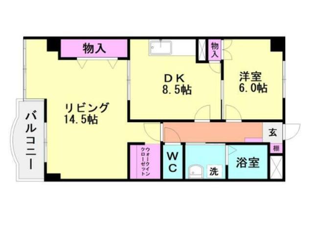 マンション第二青山(1LDK/3階)の間取り写真