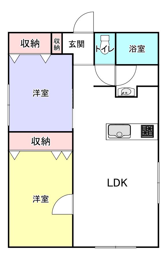 ＪＲ成田線 佐原駅 徒歩23分 1階建 築38年(2LDK/1階)の間取り写真