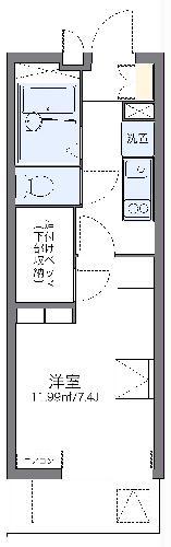 レオパレスモンジュイ(1K/1階)の間取り写真