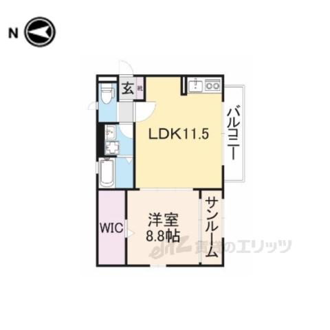 ブランカロー(1LDK/1階)の間取り写真