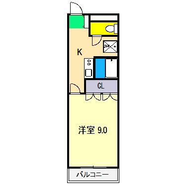 シティガーデンはりまや(1K/8階)の間取り写真