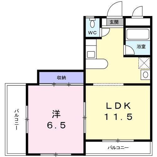 SENTIAII(1LDK/2階)の間取り写真