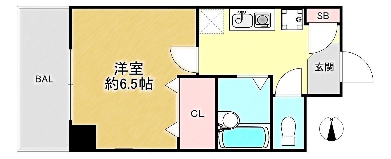 ソルジェンテハンター坂(1K/5階)の間取り写真