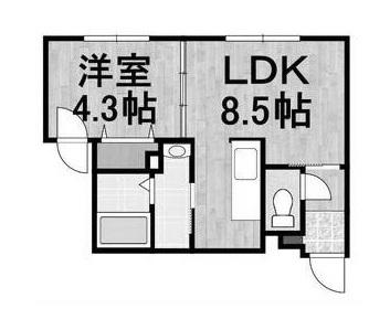 MARRIOTT共栄町(1LDK/3階)の間取り写真