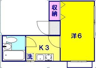 メゾンベル(1K/2階)の間取り写真