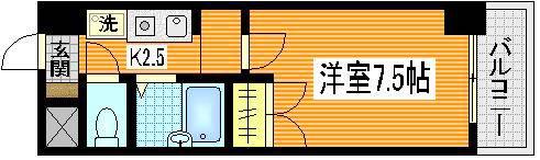 サンローレル串戸(1K/4階)の間取り写真