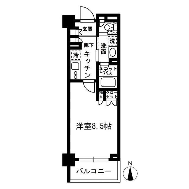レジディア中落合(1K/5階)の間取り写真
