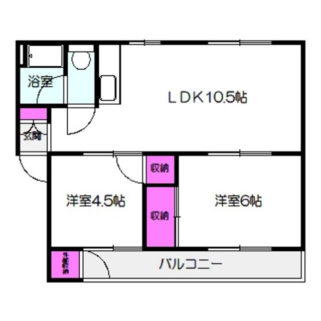 東田マンション(2LDK/4階)の間取り写真
