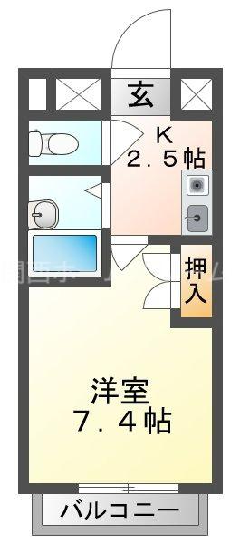 LOTUSR33(1K/9階)の間取り写真