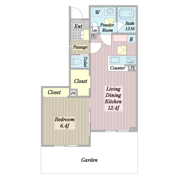 CASA SERENOII(1LDK/1階)の間取り写真