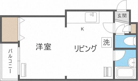 108松井ビルD(1DK/3階)の間取り写真