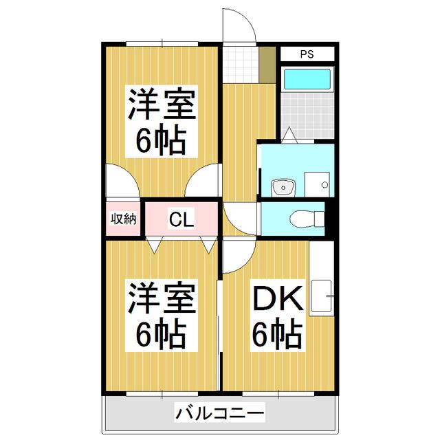SURPLUS藤(2DK/2階)の間取り写真