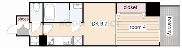 プレサンスTHE高岳(1DK/5階)の間取り写真