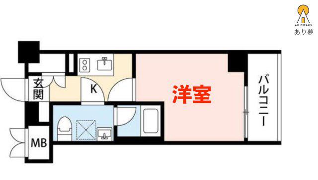 SQUARE CITY YOKOHAMA NEGISHIスクエアシテ(1K/2階)の間取り写真