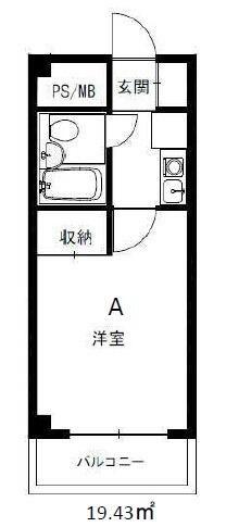 シティクレスト津田沼(1K/1階)の間取り写真