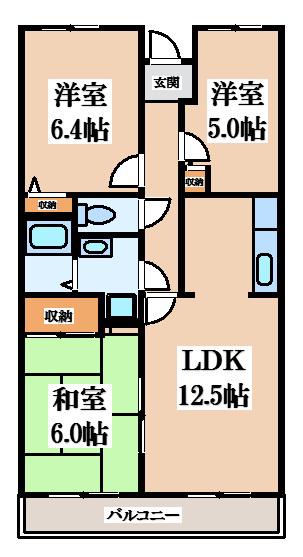 サンフォレスト(3LDK/4階)の間取り写真