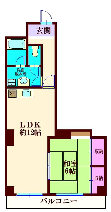 アベイト(1LDK/3階)の間取り写真